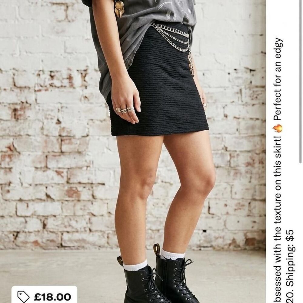 Vintage Y2K Cotton-on Women's Black Skirt